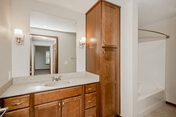 Ample bathroom storage